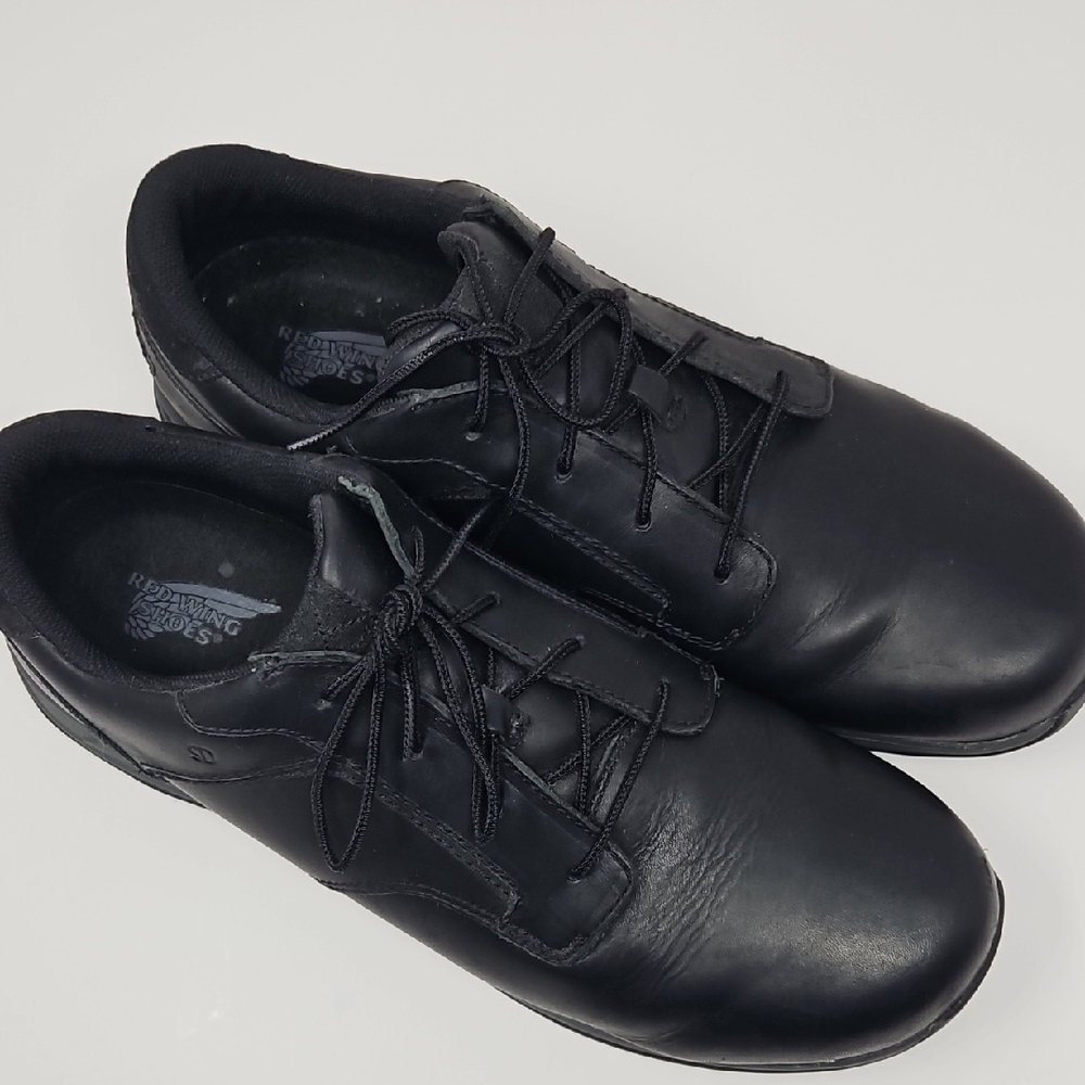 Red Wing Black Leather Laceup Shoes Oil and Slip Resistant Steel Toe Mens 13